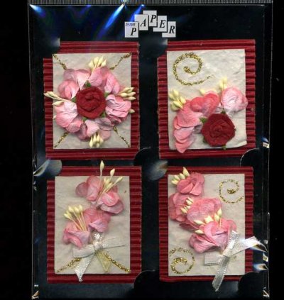 3D Paper Toppers - Red & Pink Flowers